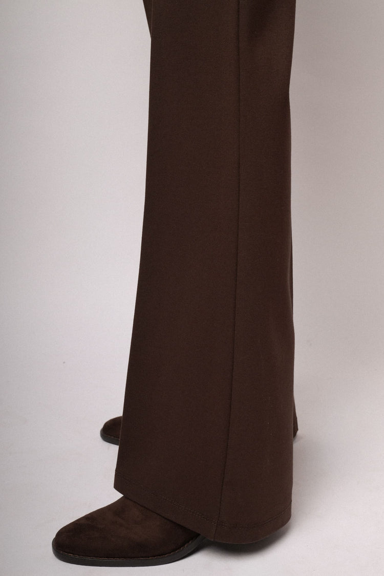 Dark brown flared leggings