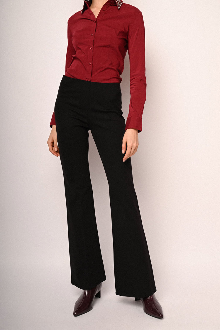 Viscose-blend flared pants