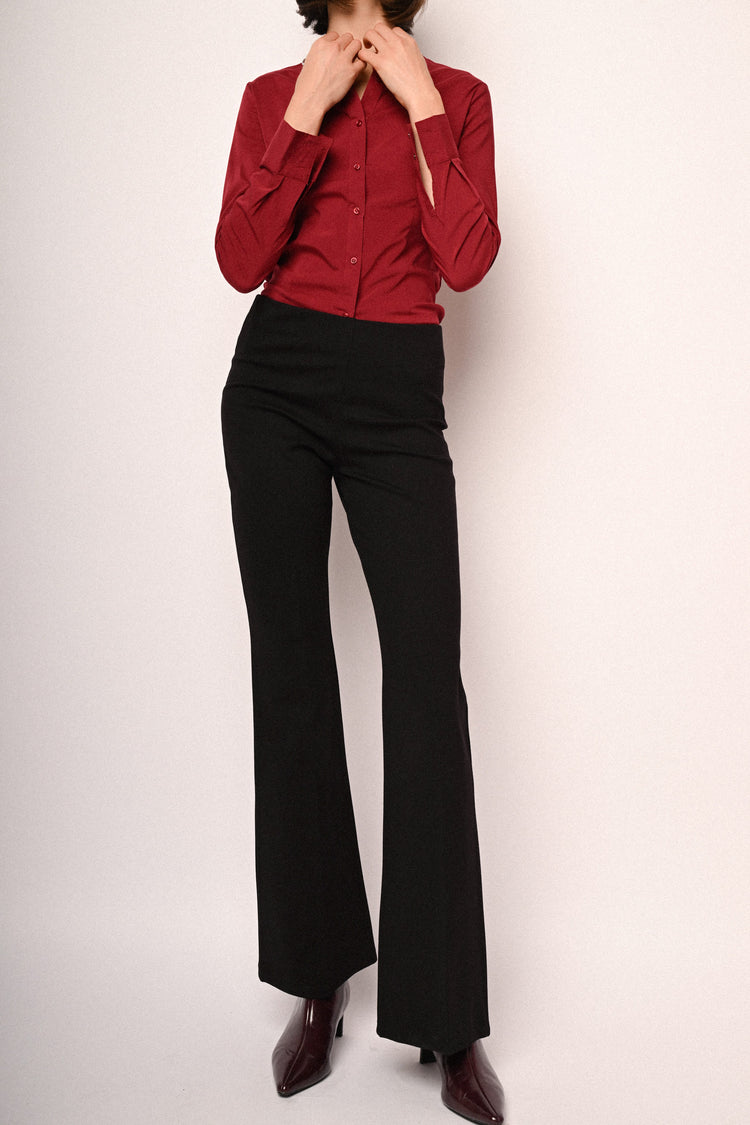 Viscose-blend flared pants