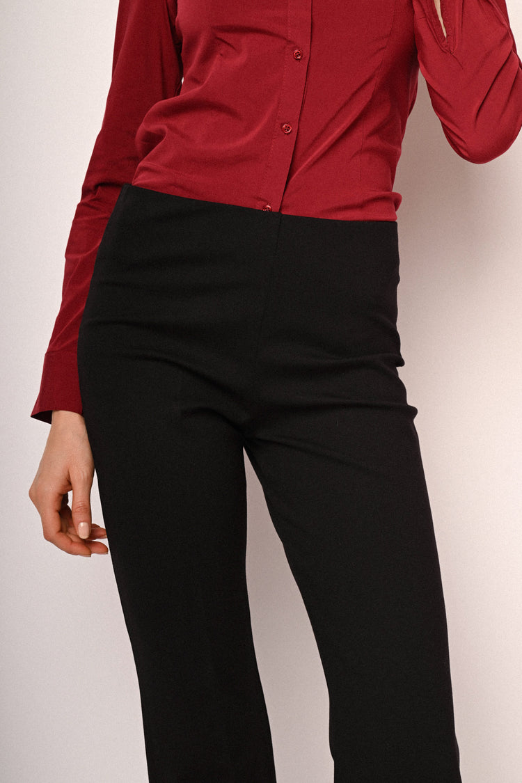 Viscose-blend flared pants