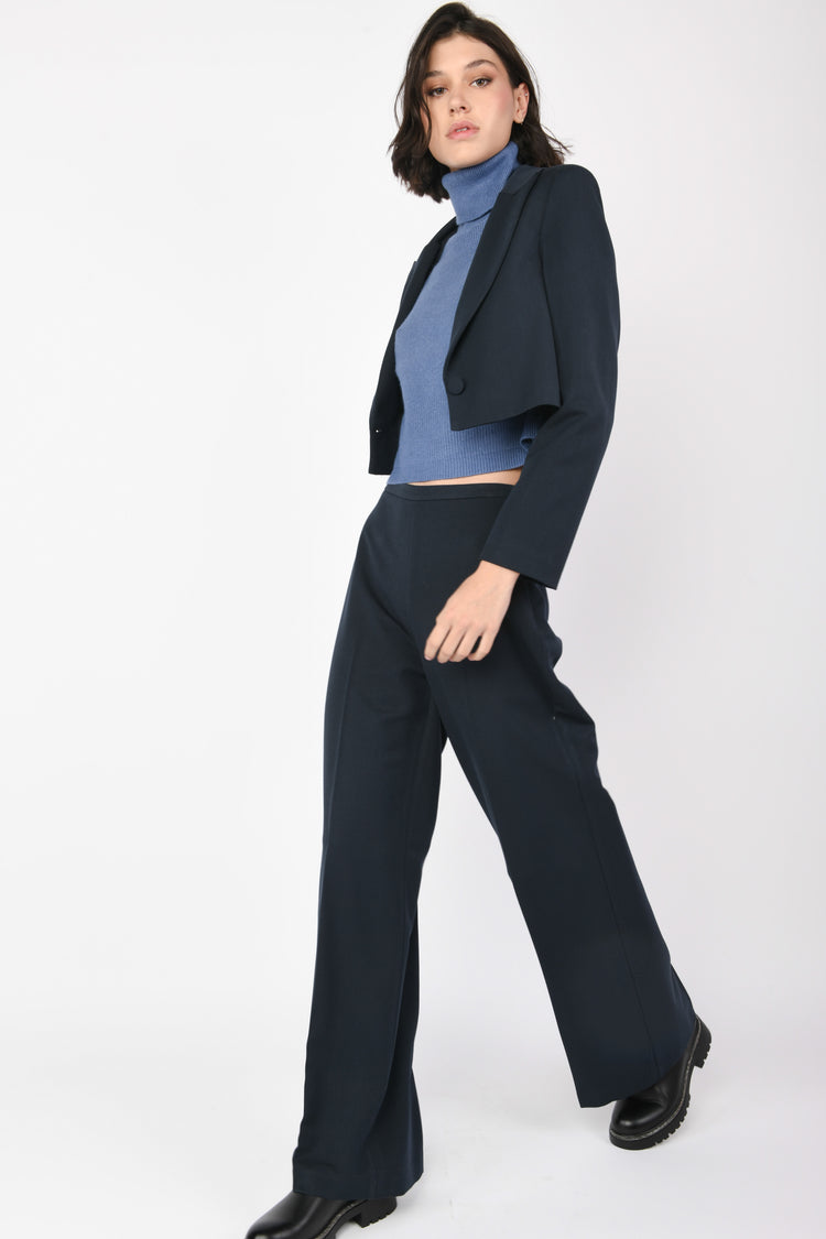 Ironed crease wide leg pants