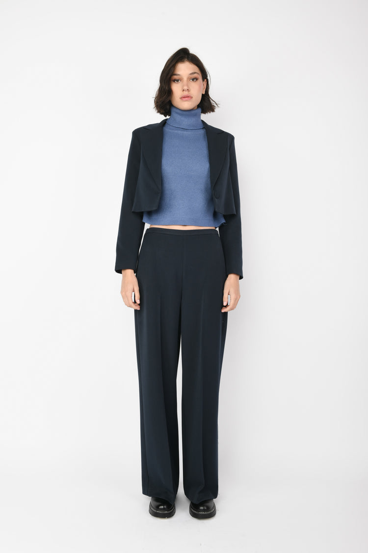 Ironed crease wide leg pants