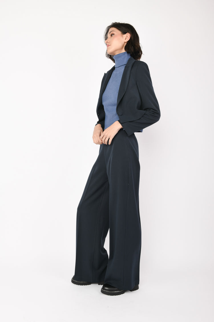 Ironed crease wide leg pants