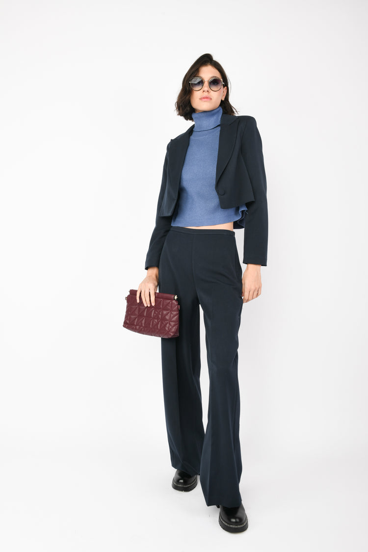 Ironed crease wide leg pants