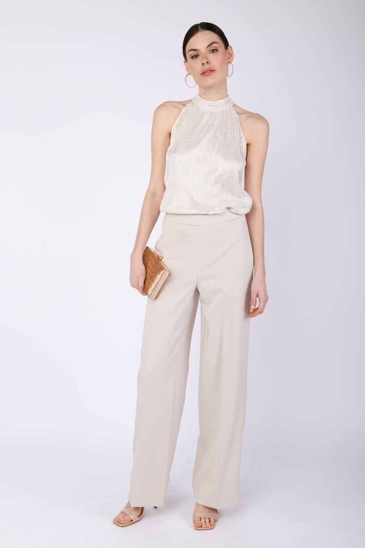 Ironed crease palazzo pants