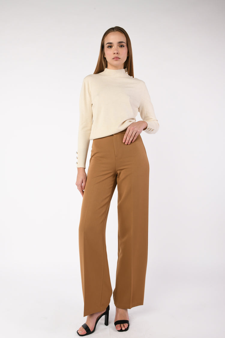 Ironed crease wide leg pants