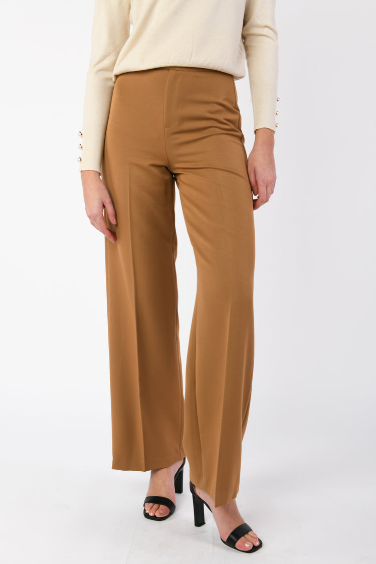 Ironed crease wide leg pants