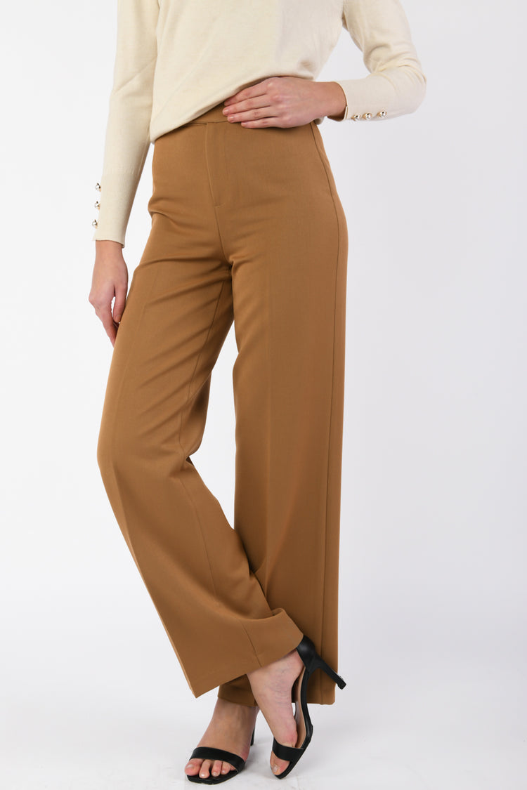 Ironed crease wide leg pants