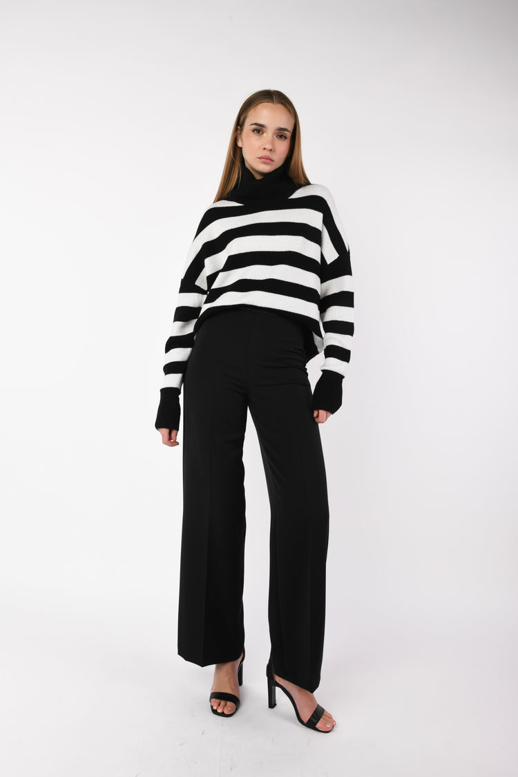 Ironed crease wide leg pants