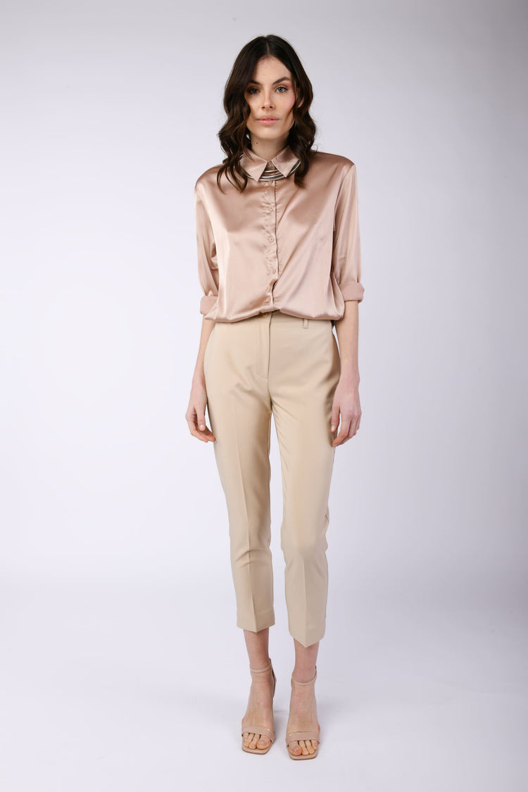 Ironed crease cigarette trousers
