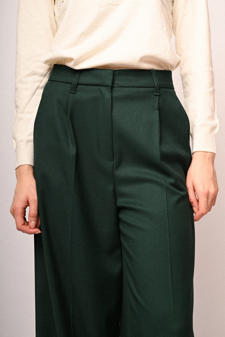 Darts wide-leg trousers