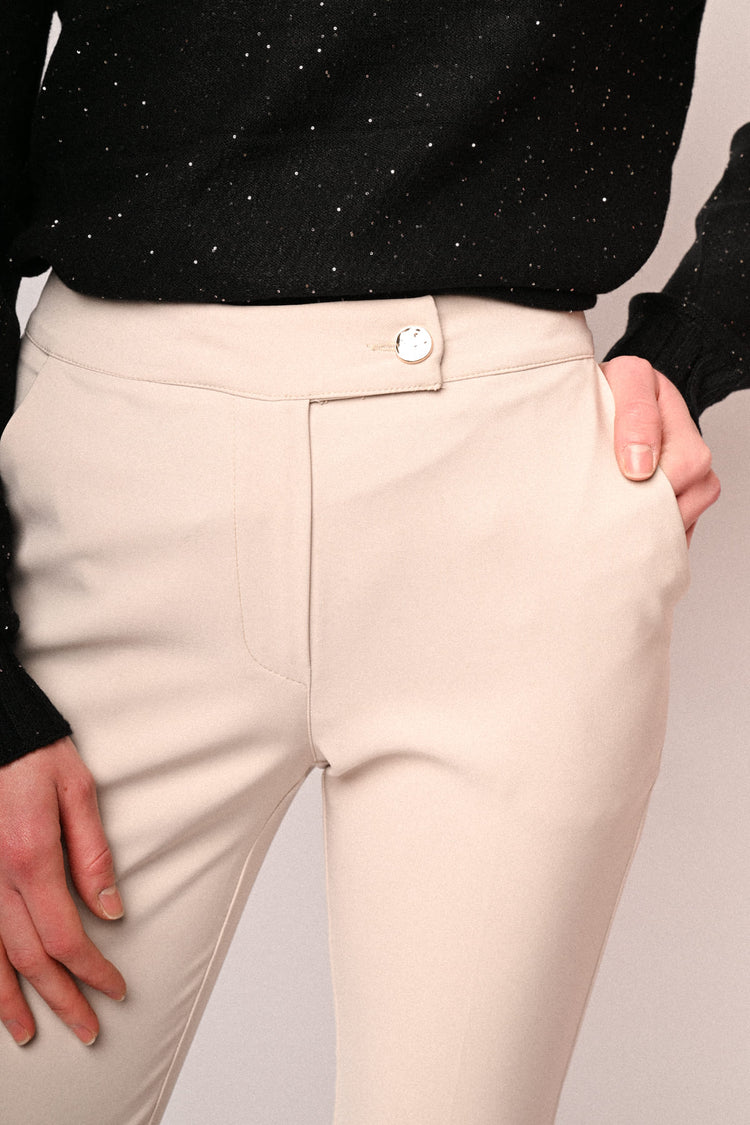 Turn-up slim-fit trousers