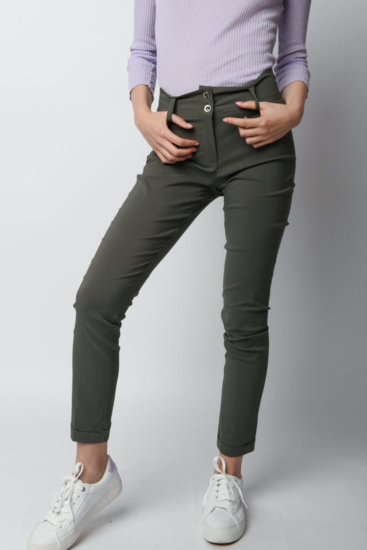 Stretch viscose-blend trousers