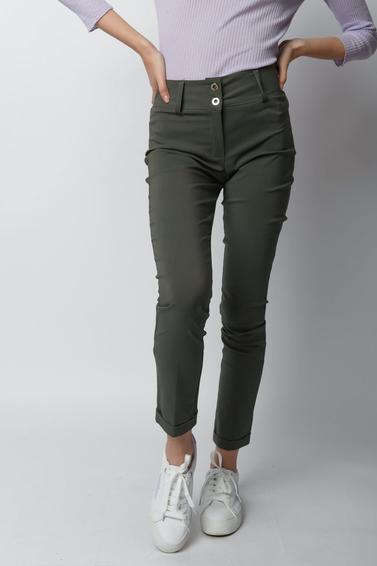 Stretch viscose-blend trousers