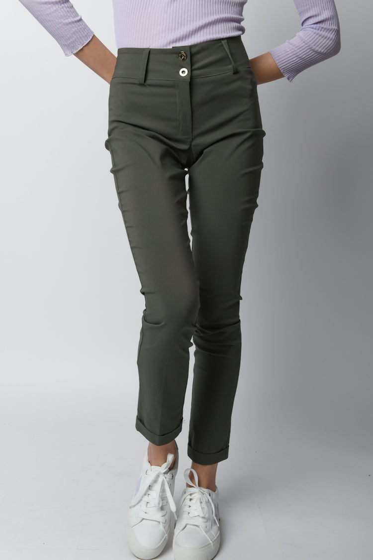 Stretch viscose-blend trousers