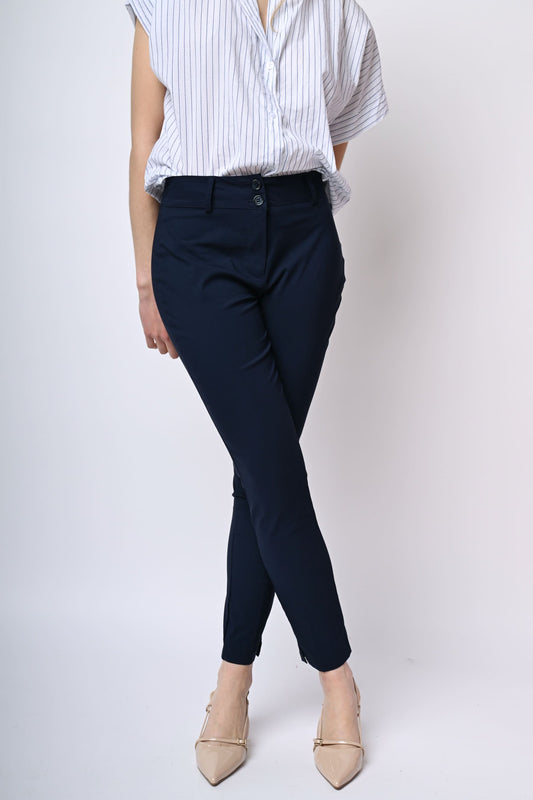 Viscose-blend slim-fit trousers
