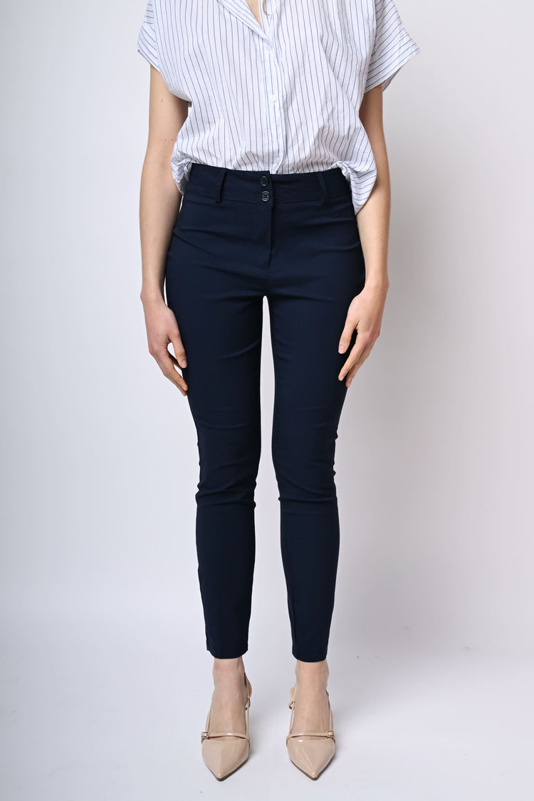 Viscose-blend slim-fit trousers