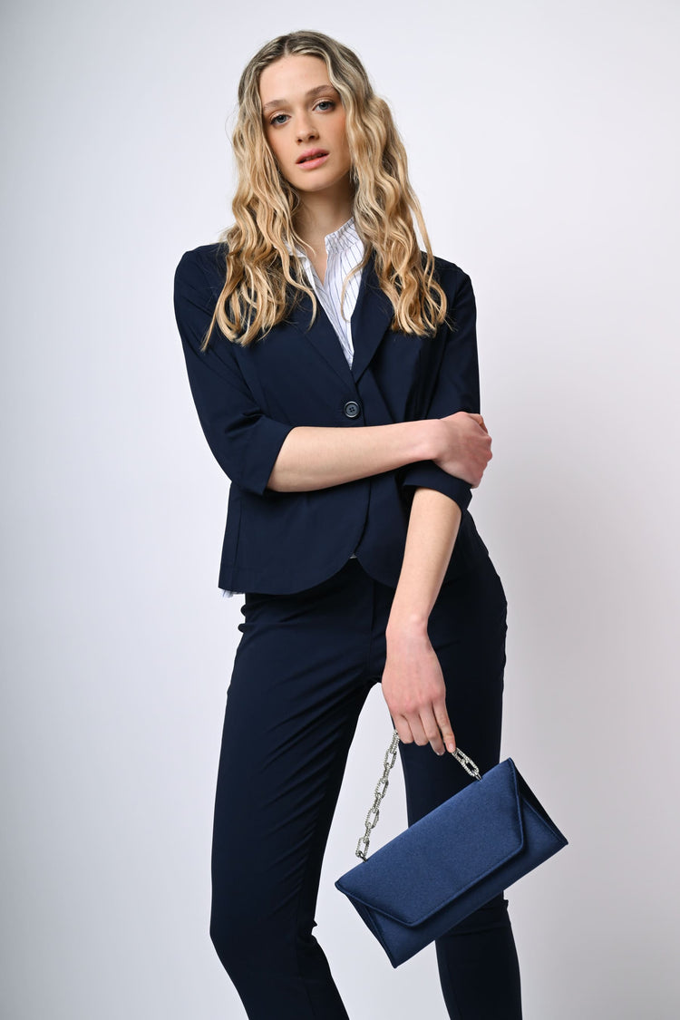 Viscose-blend slim-fit trousers