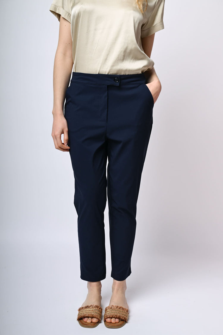 Viscose-blend straight-leg trousers
