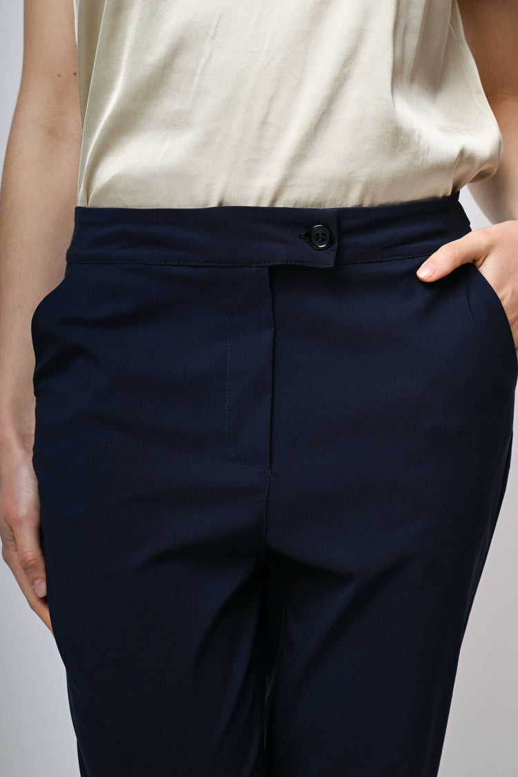 Viscose-blend straight-leg trousers