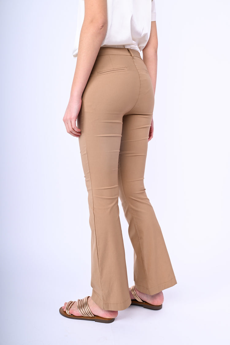 Viscose-blend flared trousers