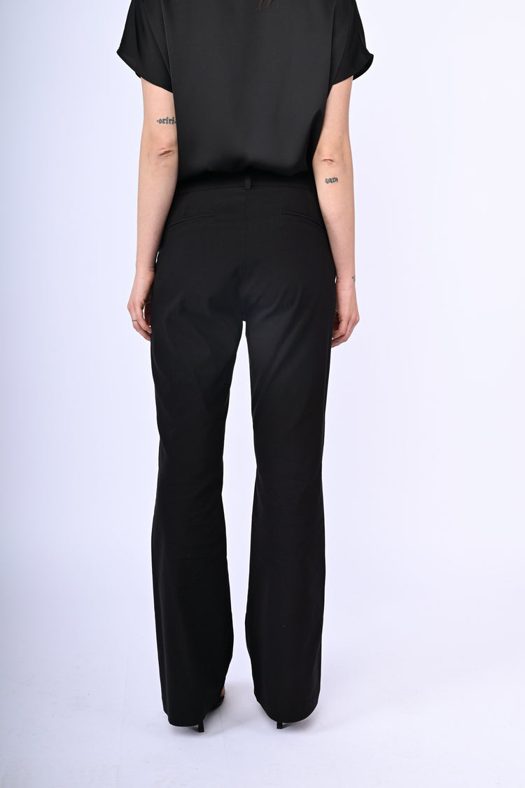 Viscose-blend flared trousers