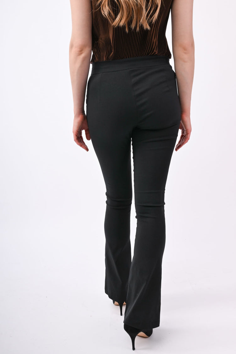 Stretch viscose-blend flared trousers