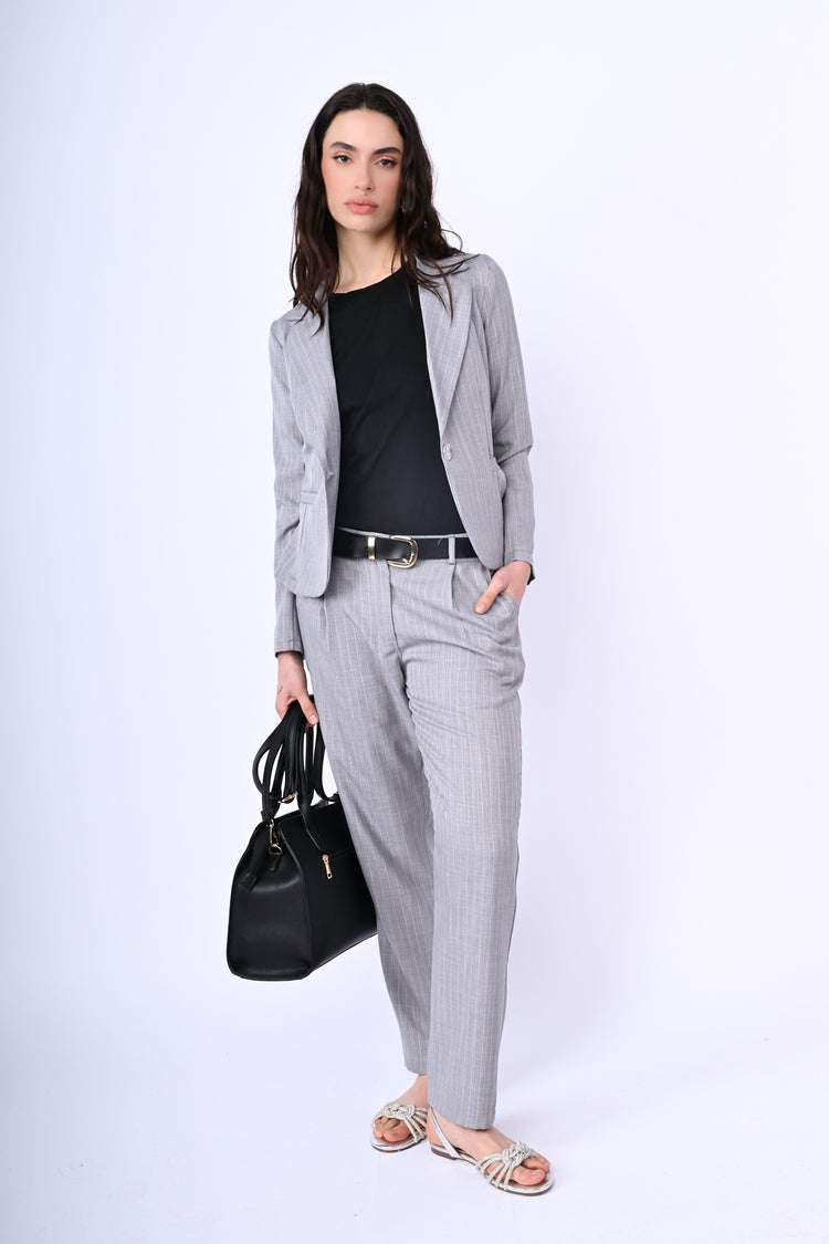 Pinstriped trousers