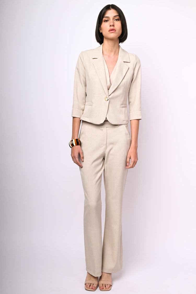Flared leg trousers
