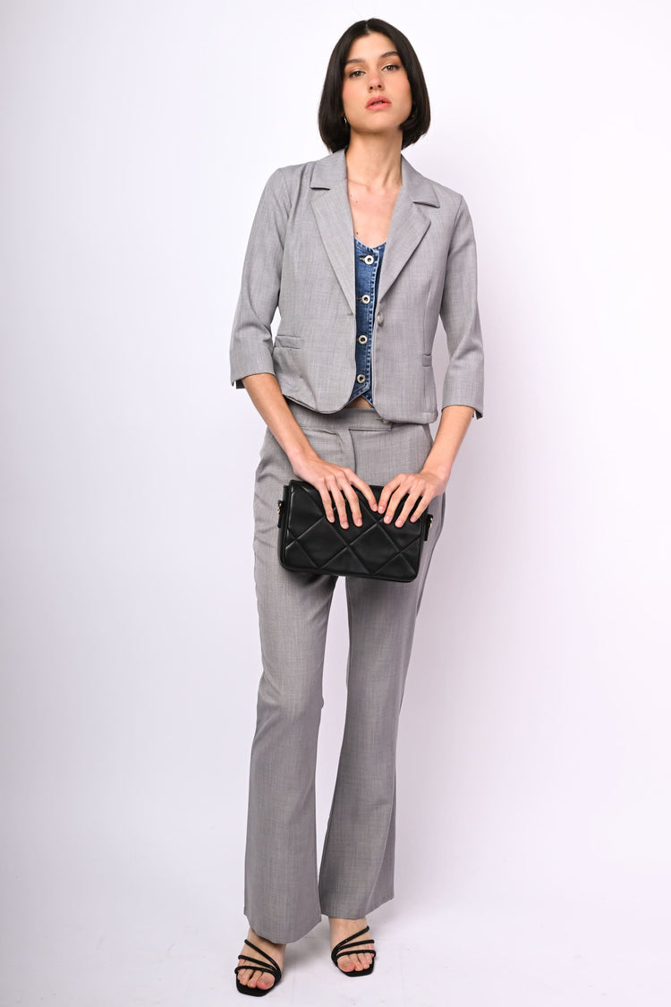 Flared leg trousers