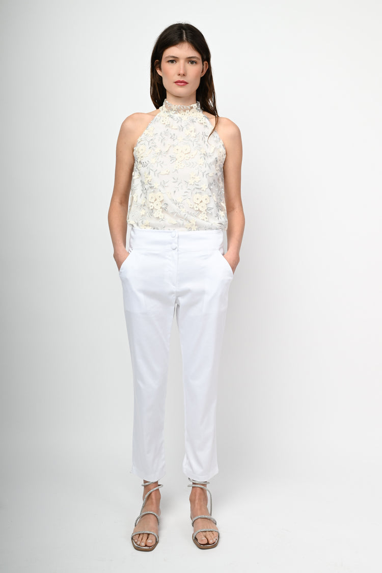 Cotton satin trousers