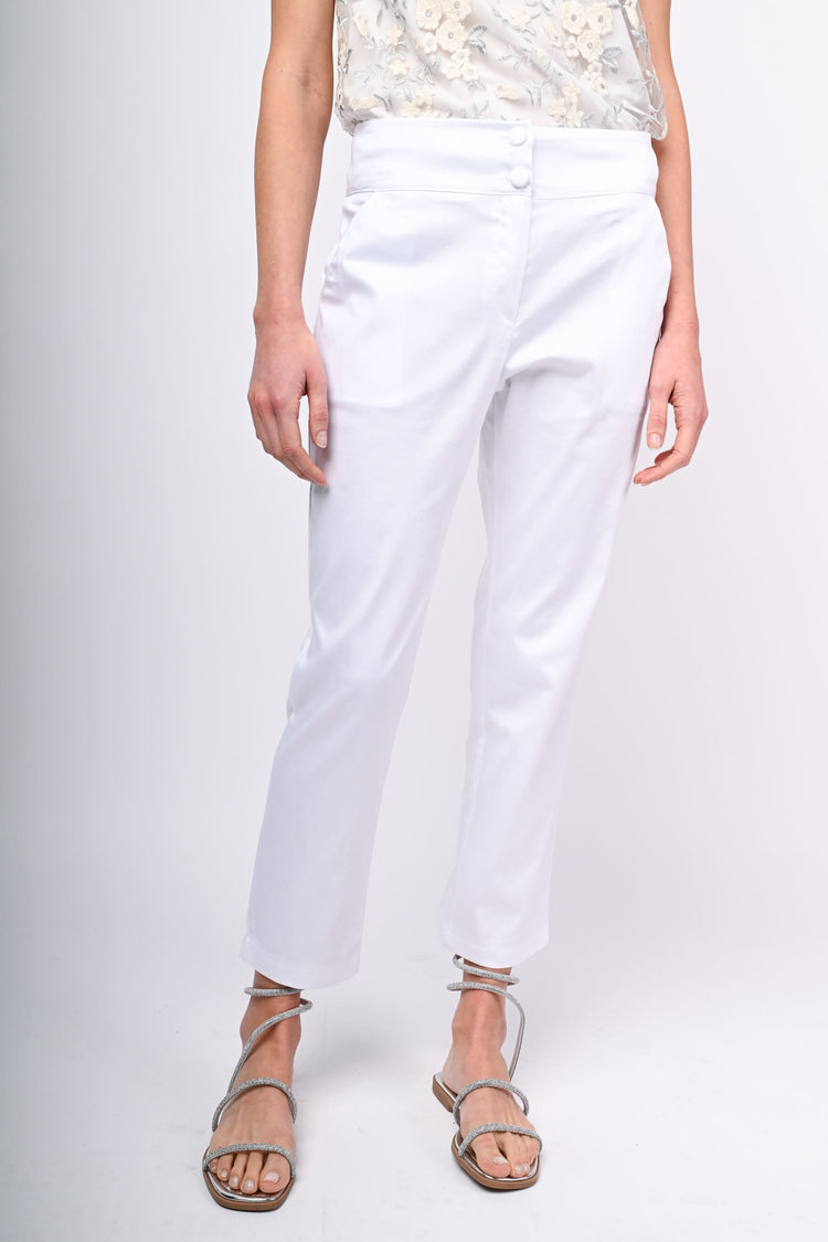 Cotton satin trousers