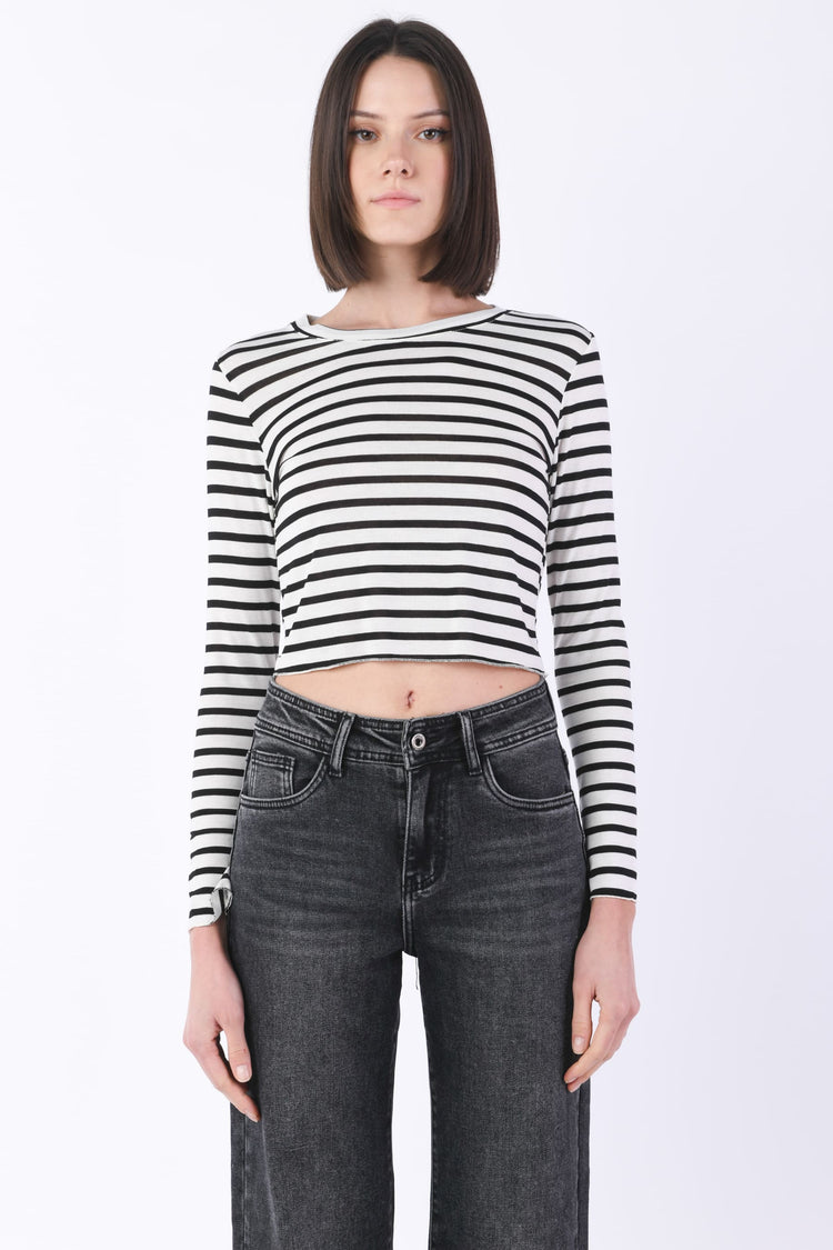 Striped crop t-shirt