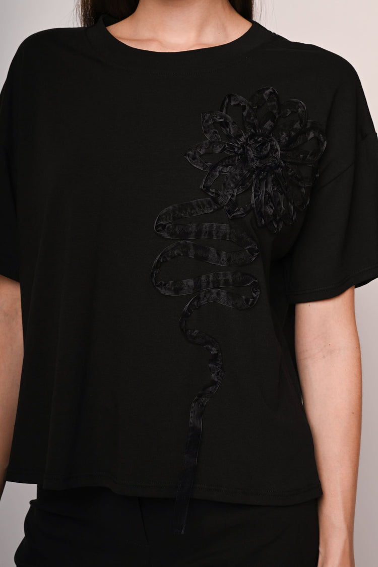 Floral-detail t-shirt