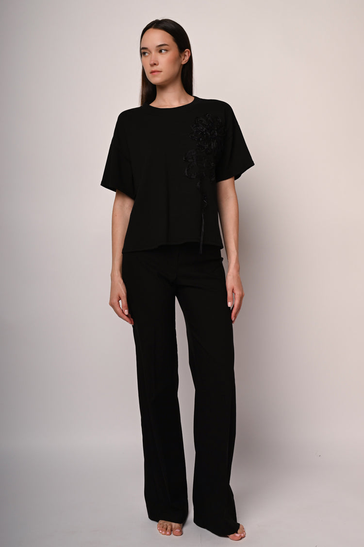 Floral-detail t-shirt