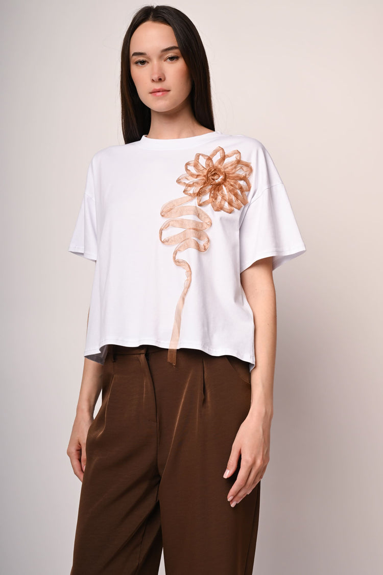 Floral-detail t-shirt