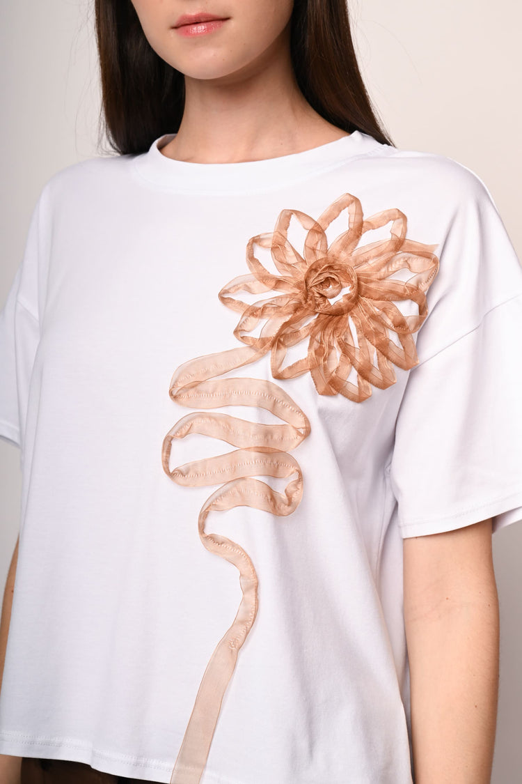 Floral-detail t-shirt