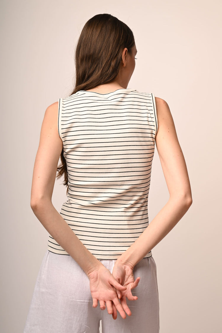 Striped knit tank top