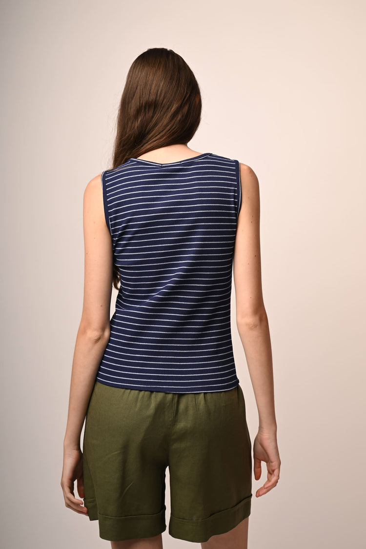 Striped knit tank top