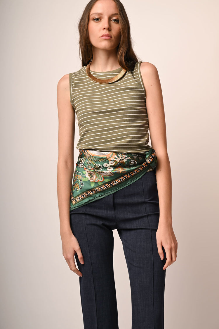 Striped knit tank top