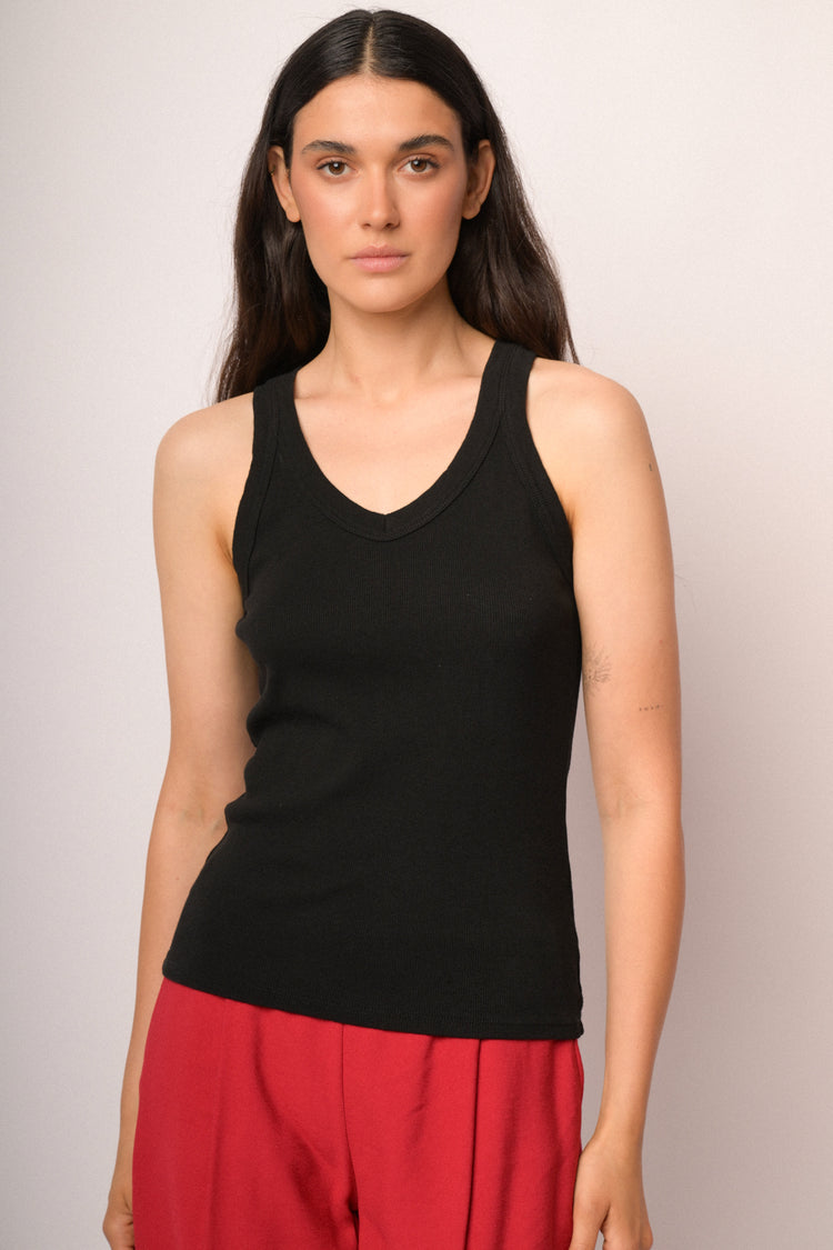 Black V-neck camisole