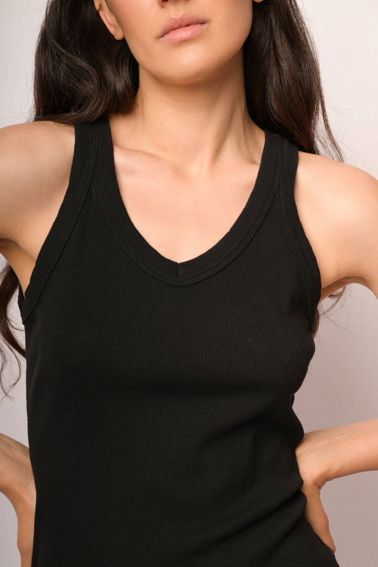 Black V-neck camisole