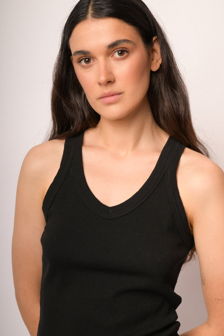 Black V-neck camisole