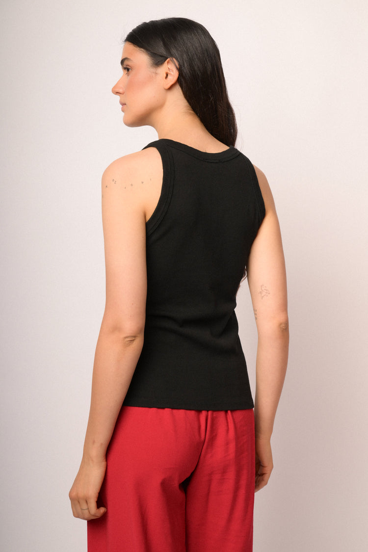 Black V-neck camisole