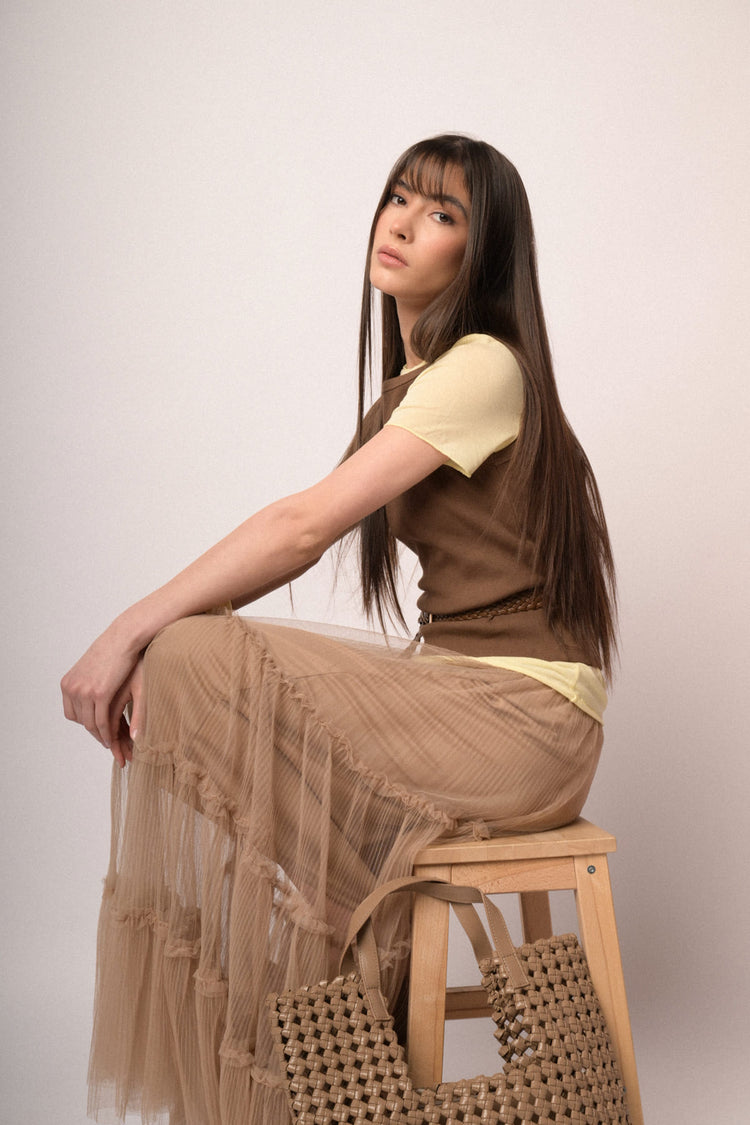 Chocolate cotton basic tank top