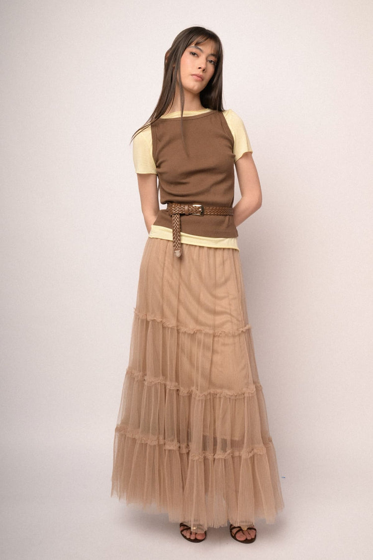 Chocolate cotton basic tank top