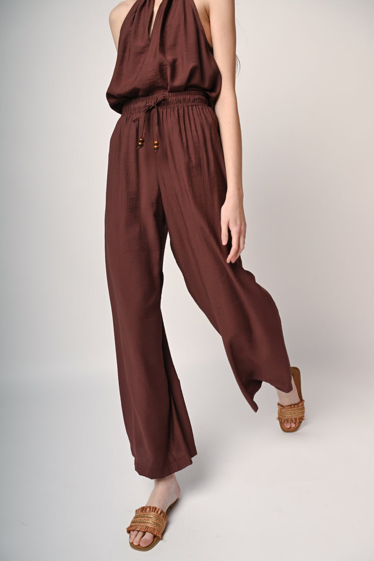 Drawstring wide-leg trousers