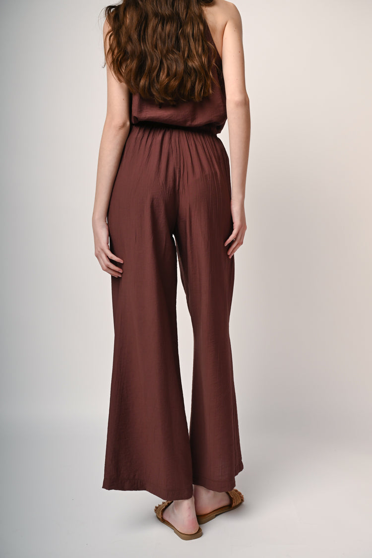 Drawstring wide-leg trousers