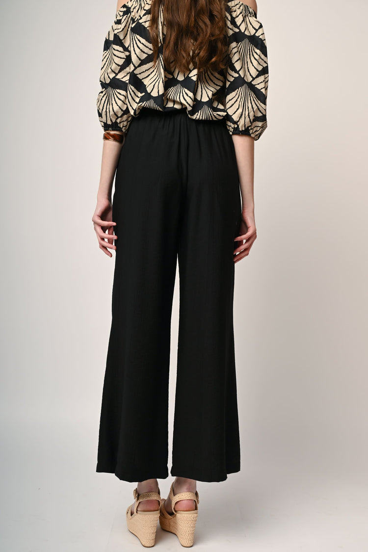Drawstring wide-leg trousers