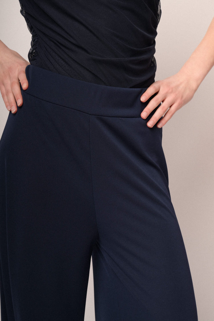 Blue cropped culotte pants